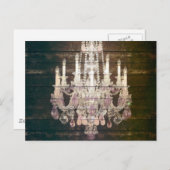 Rustikaler Barnholz lila französischer Kronleuchte Postkarte (Vorne/Hinten)