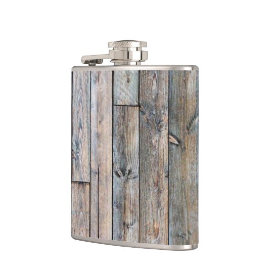 Rustikaler Barnwood Western Flask Flachmann (Links)