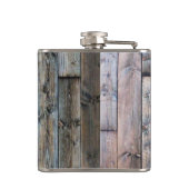 Rustikaler Barnwood Western Flask Flachmann (Rückseite)