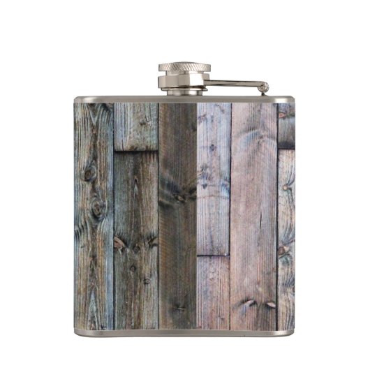 Rustikaler Barnwood Western Flask Flachmann (Rückseite)