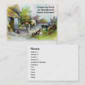 Rustikaler Barnyard mit Pferd und Ziegen Visitenkarte (Vorne/Hinten)