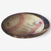 Rustikaler Baseball-alles- Gute zum Pappteller (Schrägansicht)