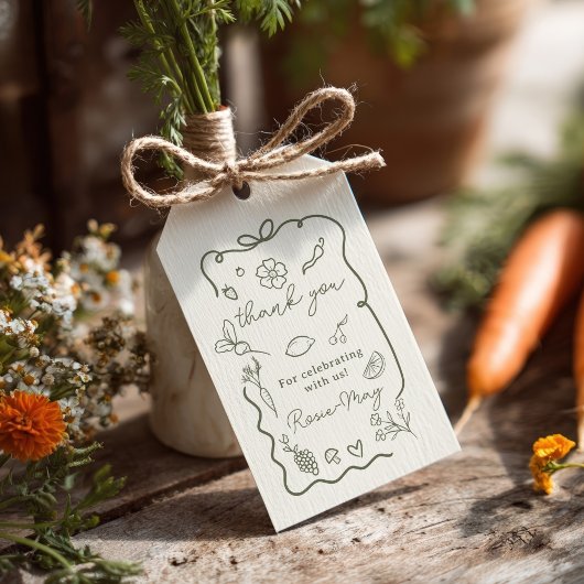 Rustikaler Bauer-Markt für die lokale Babydusche Geschenkanhänger