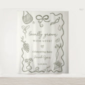 Rustikaler Bauer-Markt für die lokale Babydusche Wandteppich (Vorderseite)