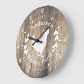 Rustikaler Bauernhaus-Geflügelfarm-Henne-u. Große Wanduhr (Winkel)