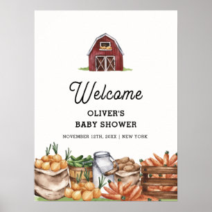 Rustikaler Bauernhof Barnyard Veggie Baby Dusche W Poster