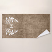 Rustikaler Bauernhof Burlap Monogram Badehandtuch (Badehandtuch)
