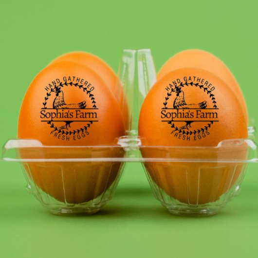 Rustikaler Bauernhof Frische Bezeichnung Hühnereie Gummistempel