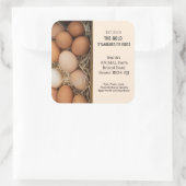 Rustikaler Bauernhof Frische Eieretiketten, Person Quadratischer Aufkleber (Tasche)