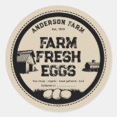 Rustikaler Bauernhof Frischeier Etikett Aufkleber (Vorderseite)