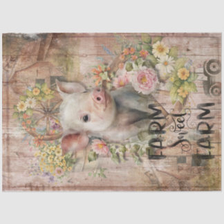Rustikaler Bauernhof Frühling Pigment Decoupage Seidenpapier