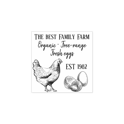 Rustikaler Bauernhof/hausgemachte Freilandeier Fri Gummistempel (Prägung)