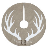 Rustikaler Bauernhof Hirsche Antler Imitate Bruch Polyester Weihnachtsbaumdecke (Vorderseite)