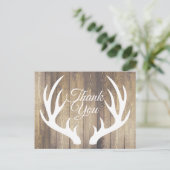 Rustikaler Bauernhof Hirschgeweihe Vielen Dank Postkarte (Stehend Vorderseite)