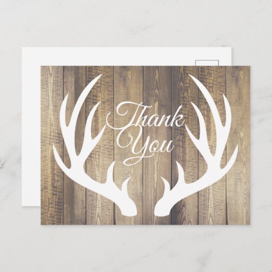 Rustikaler Bauernhof Hirschgeweihe Vielen Dank Postkarte (Vorne/Hinten)