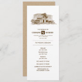 Rustikaler Bauernhof, Hochzeitsprogramm für Kraftp Programm (Vorne/Hinten)