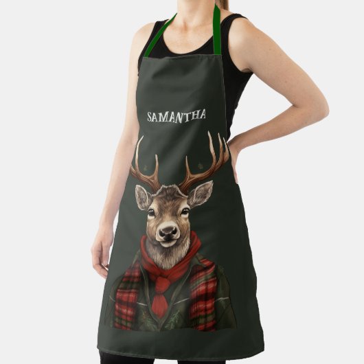 Rustikaler Bauernhof Kariertes Hirsch und Grün Schürze (InSitu)