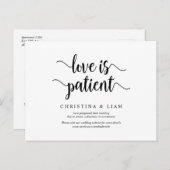 Rustikaler Bauernhof, Liebe ist geduldig, Hochzeit Postkarte (Vorne/Hinten)