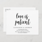 Rustikaler Bauernhof, Liebe ist geduldig, Hochzeit Postkarte (Vorne/Hinten)