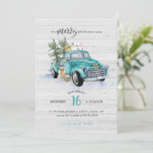 Rustikaler Bauernhof LKW | Weihnachtsfeier Einladung (Stehend Vorderseite)