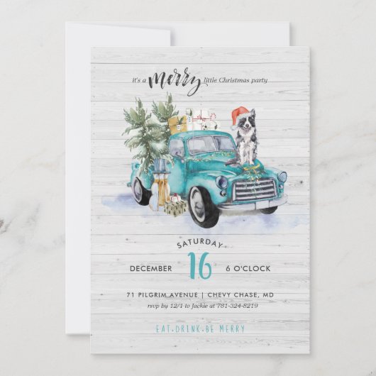 Rustikaler Bauernhof LKW | Weihnachtsfeier Einladung (Vorderseite)