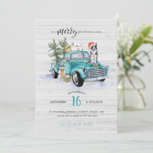 Rustikaler Bauernhof LKW | Weihnachtsfeier Einladung (Stehend Vorderseite)