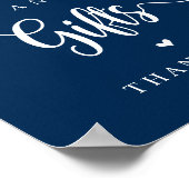 Rustikaler Bauernhof, Marineblau, Hochzeitskarten  Poster (Ecke)