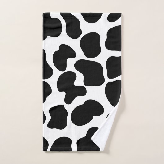 Rustikaler Bauernhof mit weißer und schwarzer Kuh Badhandtuch Set (Handtuch)