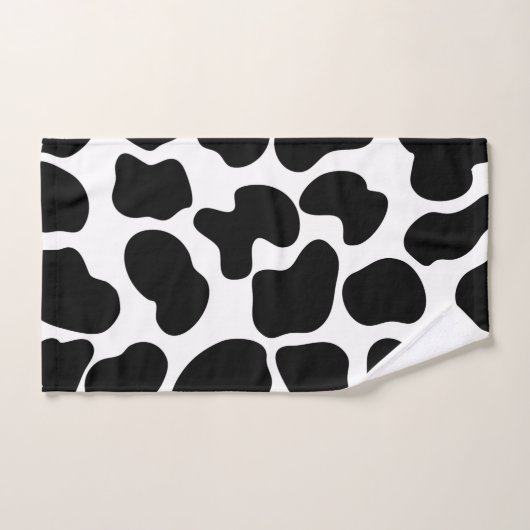 Rustikaler Bauernhof mit weißer und schwarzer Kuh Badhandtuch Set (Handtuch)