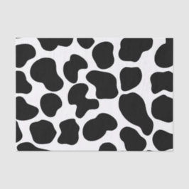 Rustikaler Bauernhof mit weißer und schwarzer Kuh Seidenpapier