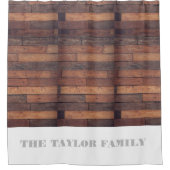 Rustikaler Bauernhof Monogram Familienname Duschvorhang (Vorderseite)