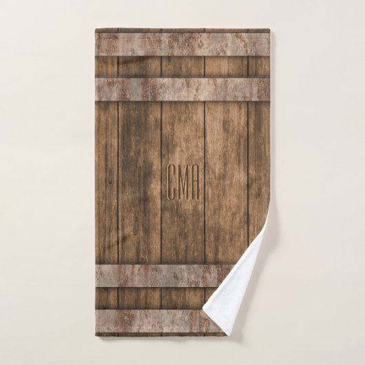 Rustikaler Bauernhof - Monogramm Badhandtuch Set (Handtuch)