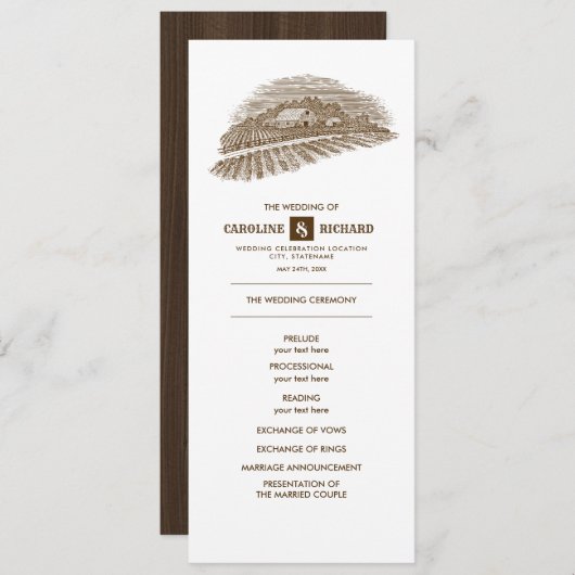 Rustikaler Bauernhof, Programm zur Hochzeit von St (Vorne/Hinten)