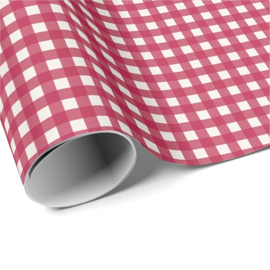 Rustikaler Bauernhof Rot Kariert/Gingham Geschenkpapier (Rolleneckpunkt)