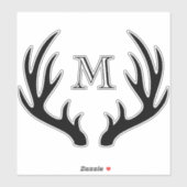 Rustikaler Bauernhof, Schwarzer Hirschantler und M Aufkleber (Blatt)