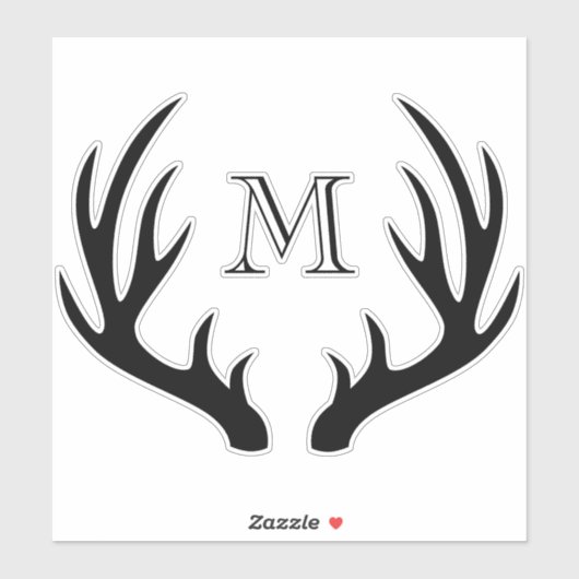 Rustikaler Bauernhof, Schwarzer Hirschantler und M Aufkleber (Blatt)