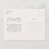 Rustikaler Bauernhof und Eukalyptus stilvoller Chi Ankündigungspostkarte (Rückseite)