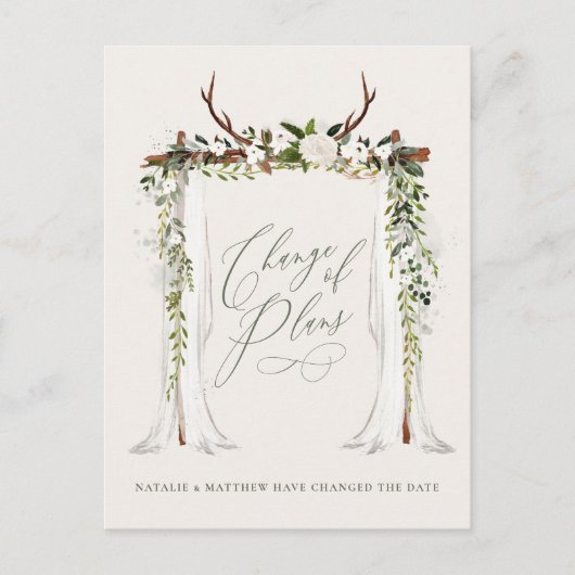 Rustikaler Bauernhof und Eukalyptus stilvoller Chi Ankündigungspostkarte (Vorderseite)