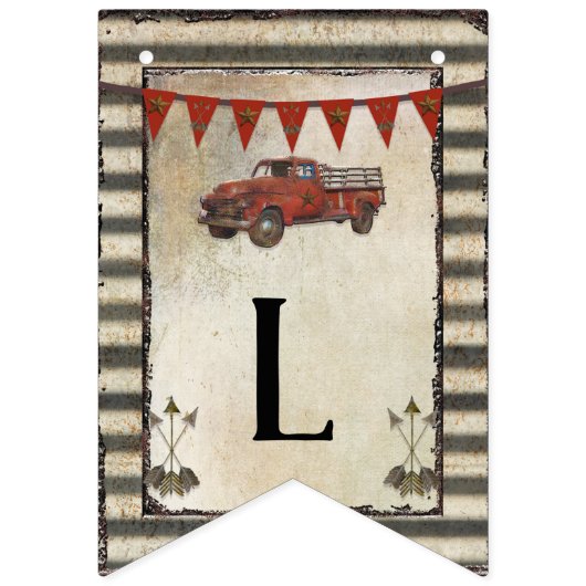 Rustikaler Bauernhof-Vintager roter Wimpelkette (Zweite Fahne)