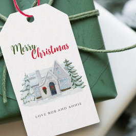 Rustikaler Bauernhof Weihnachten Winterurlaub Geschenkanhänger