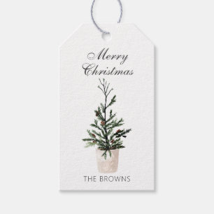 Rustikaler Bauernhof Weihnachtsbaum Geschenkanhänger