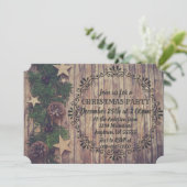 Rustikaler Bauernhof Weihnachtsfest Abendessen Einladung (Stehend Vorderseite)