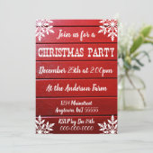 Rustikaler Bauernhof Weihnachtsfest Abendessen Einladung (Stehend Vorderseite)