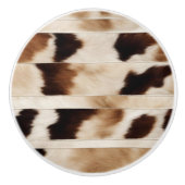 Rustikaler Bauernhof Western Country Brown Cowhide Keramikknauf (Vorderseite)