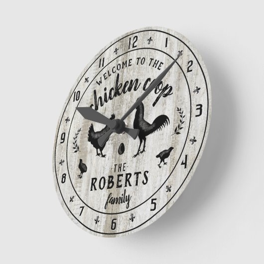 Rustikaler Bauernhof Wohn Huhn Coop Individuelle N Runde Wanduhr (Winkel)