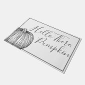 Rustikaler Bauernstil Hallo Es Pumpkin Fußmatte (Schrägansicht)
