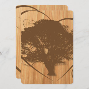 Rustikaler Baum 5. Hochzeitstag Einladung