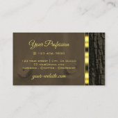 Rustikaler Baum Bark Dark Brown Wood Grain Gold Bo Visitenkarte (Rückseite)