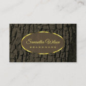 Rustikaler Baum Bark Dark Brown Wood Grain Gold Bo Visitenkarte (Vorderseite)