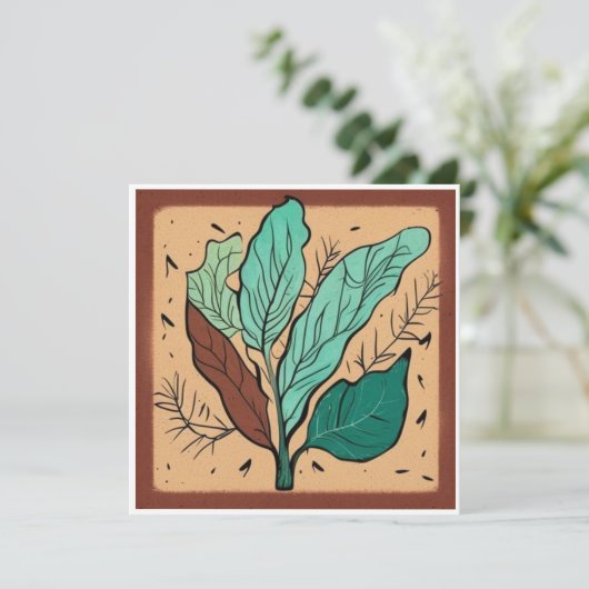 Rustikaler Baum Blankokarte (Stehend Vorderseite)